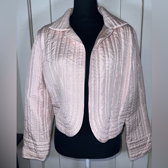 VINTAGE 100% Silk Quilted Pink Women's Jacket - Picture 1 of 10